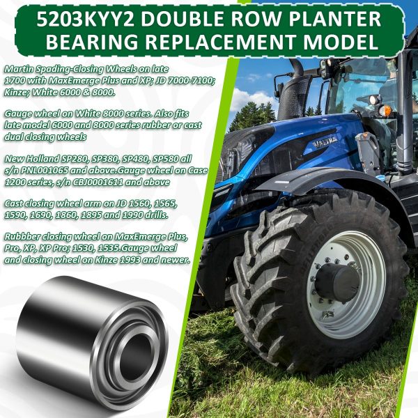 NOOTO Double Row Angular Contact Planter Bearing 5203KYY2 0.6693in-5