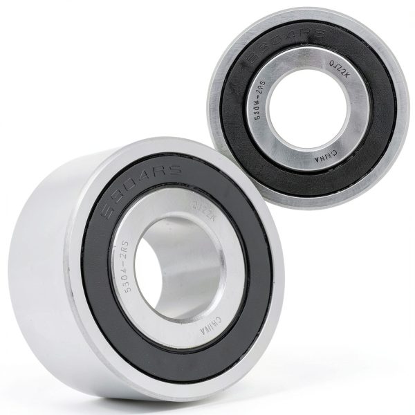 [2-Pack] 5304-2RS - Angular Contact Ball Bearing 0.7874 in x 2.0472 in x 0.875 in (ID x OD x Width) | 20 mm x 52 mm x 22.2 mm (ID x OD x Width) with Double Rubber Seal-0